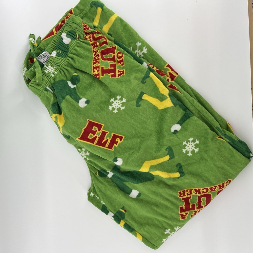 Elf Son Of A Nutcracker Lounge Pajamas Pants‎ Mens M Large Drawstring Elastic